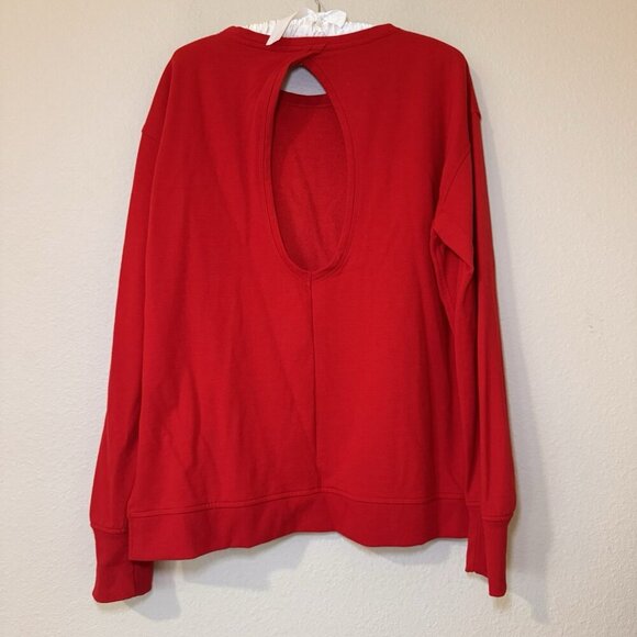 Victoria Sport Womens Sweatshirt Size Medium Red Key Hole Back Long Sleeve - Picture 7 of 8